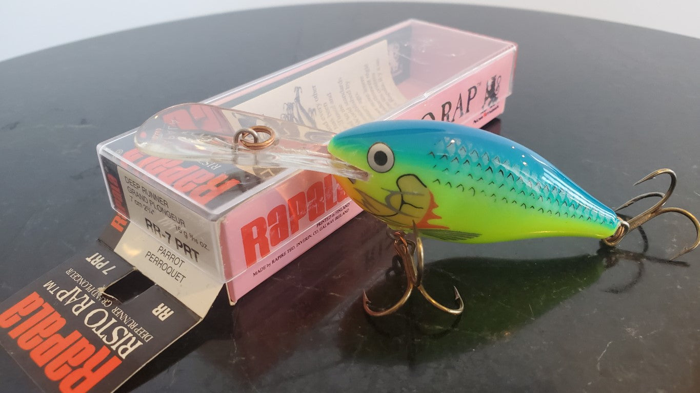 For2) Normark Rapala Risto Rap RR-7 PRT Parrot Fishing Lure Made in Ireland